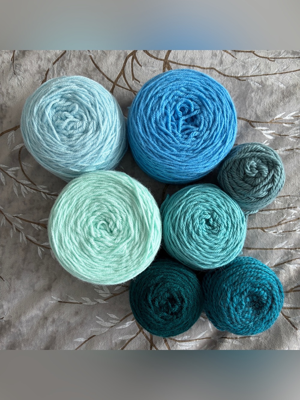 blue yarn bundle